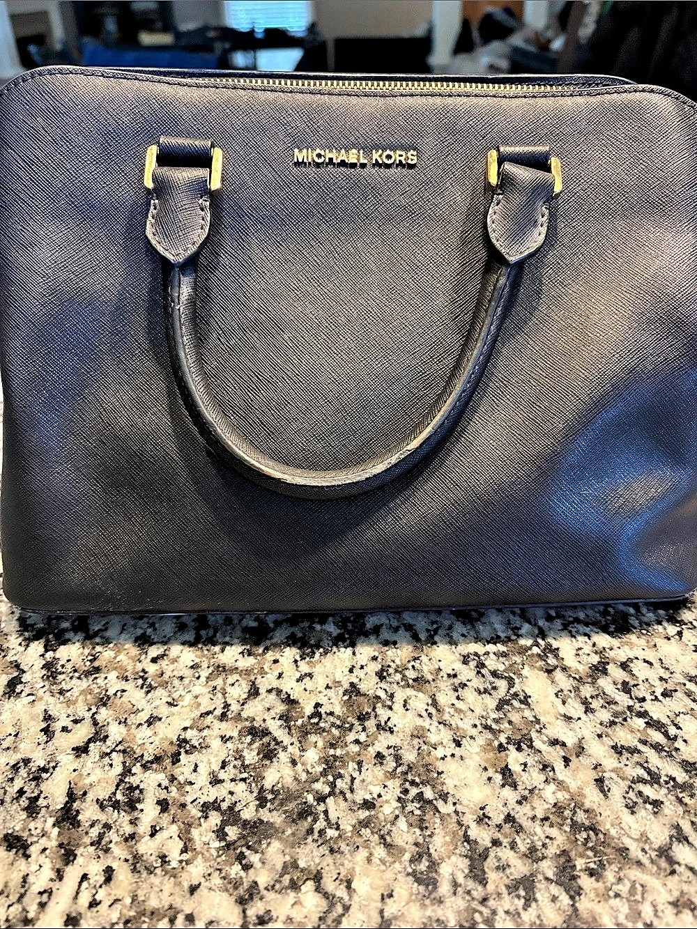 Michael Kors Savannah Large Saffiano Leather Satchel Black